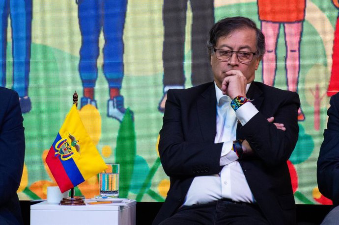 Archivo - Arquivo - 3 de agosto de 2023, Bogotá, Cundinamarca, Colômbia: O presidente colombiano Gustavo Petro durante uma cerimônia para iniciar um cessar-fogo de seis meses como parte de um processo para iniciar uma paz permanente entre o ELN e o govern