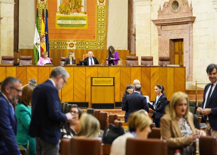 Diputados en el Pleno del Parlamento andaluz.