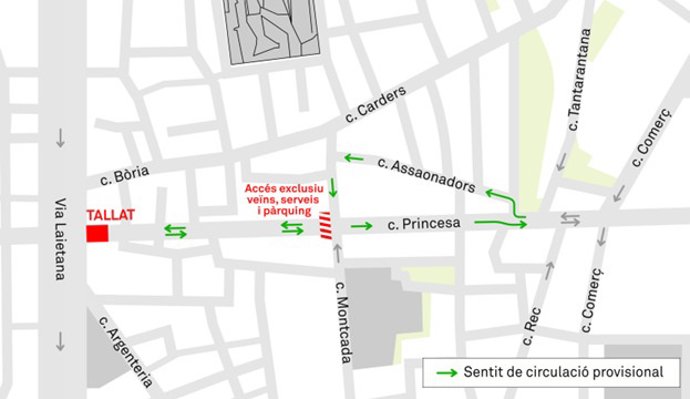 Mapa con las restricciones de tráfico