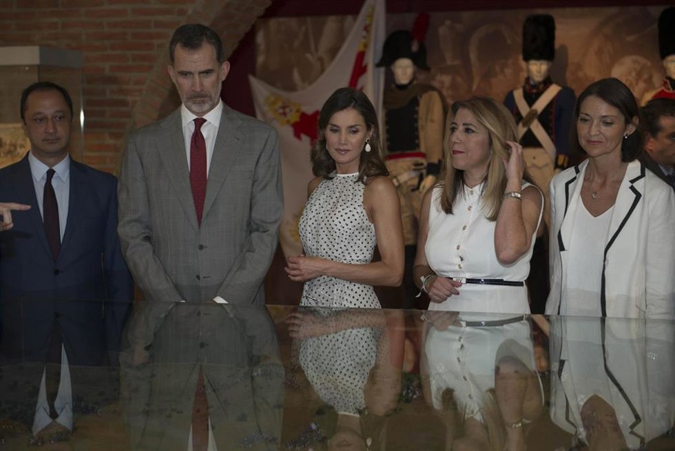 Archivo - Los Reyes Felipe y Letizia en su visita a Bailén (Jaén) en julio de 2018/Archivo