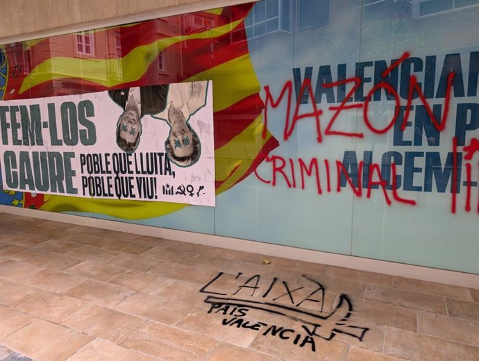 Imatge de les pintades en la seu del PPCV
