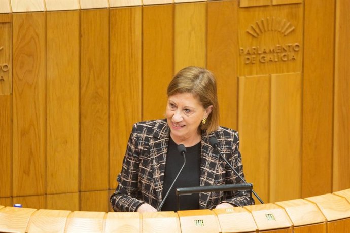 La viceportavoz parlamentaria del PSdeG, Elena Espinosa, en el Debate del Estado de la Autonomía