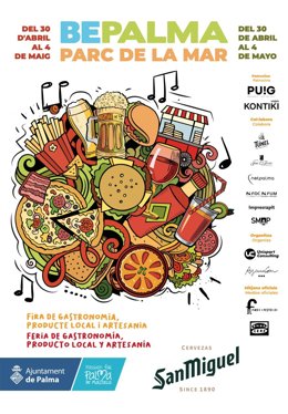 Cartel de la feria de gastronomía, producto local y artesanía Be Palma