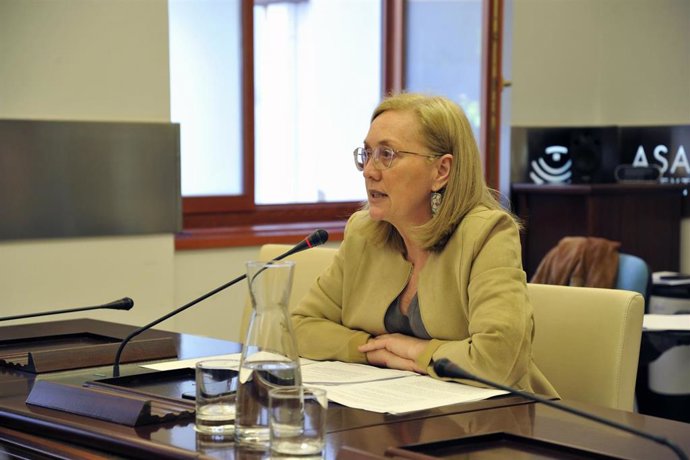 La secretaria general de Servicios Sociales, Inclusión, Infancia y Familia, Teresa Angulo, en su comparecencia en la comisión del ramo en la Asamblea.