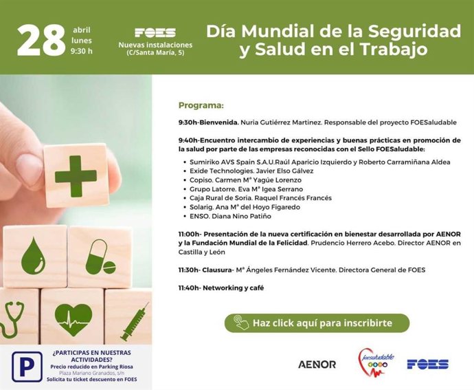 Actos para la organización del Día de la Seguridad en el Trabajo.