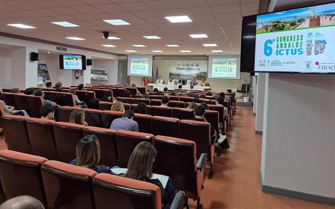 Imagen de una de las sesiones del VI Congreso Andaluz del Ictus, celebrado en el Hospital Universitario Torrecárdenas de Almería.