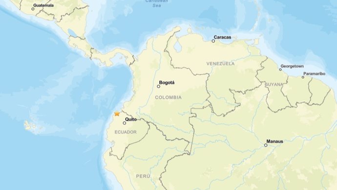 Terremoto de magnitud 6 en la escala abierta de Richter frente a Esmeraldas, en el noroeste de Ecuador