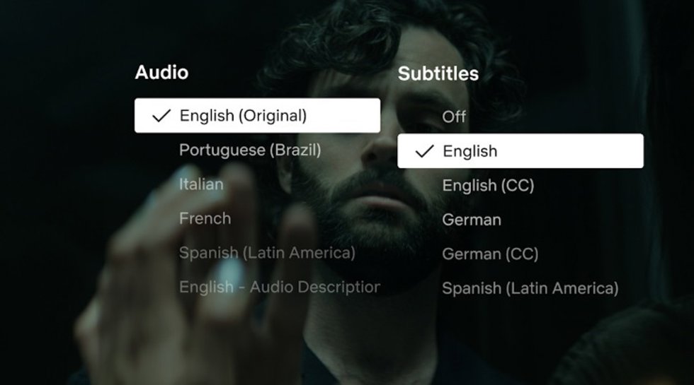 Opciones de subtítulos en Netflix