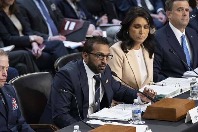 Archivo - March 25, 2025, Washington, District Of Columbia, USA: Kash Patel, Director of the Federal Bureau of Investigation (FBI) appears before the US Senate Select Committee on Intelligence hearing to examine worldwide threats in the Hart Senate Office
