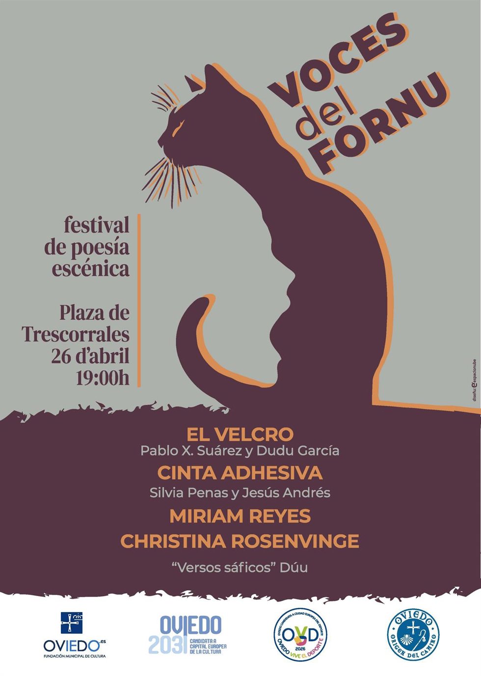Cartel del festival de poesía 'Voces del fornu'.