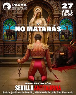 Cartel de la manifestación antitaurina de Pacma