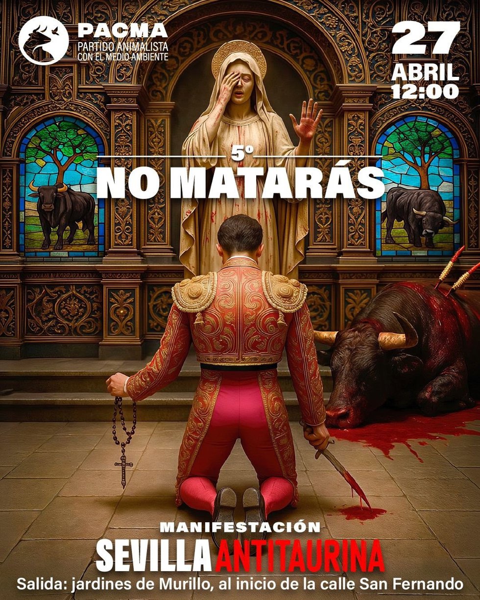 Cartel de la manifestación antitaurina de Pacma