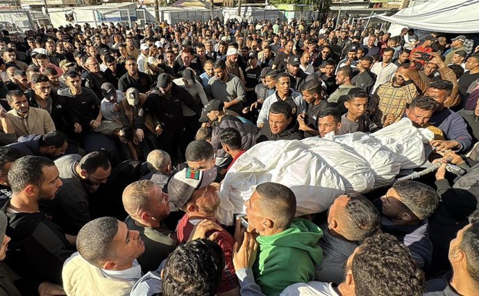 Uno de los fallecidos en los ataques israelíes sobre Deir al Balá, en la Franja de Gaza