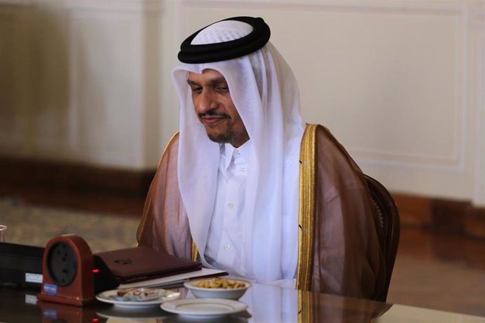 Archivo - El primer ministro de Qatar, Mohamed bin Abdulrahmán al Thani