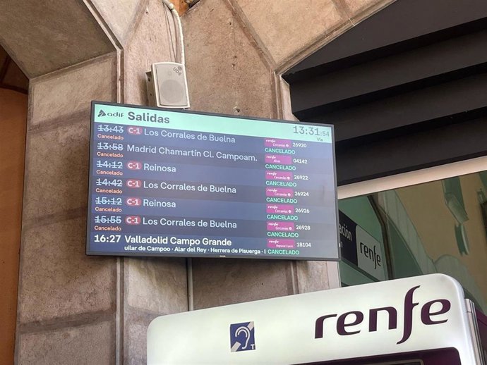 Salidas de trenes canceladas