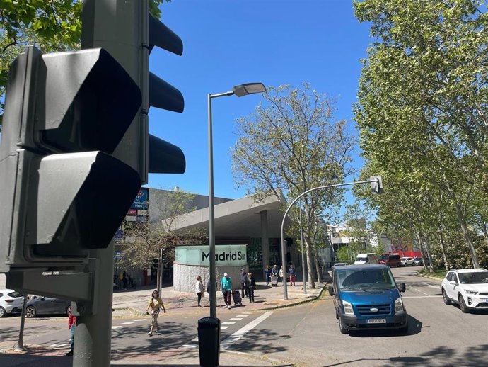 Semáforo apagado en Madrid