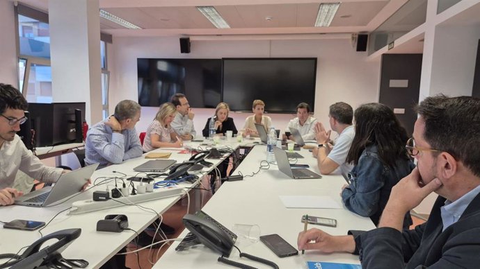 Reunión del gabinete de crisis del Gobierno de Navarra para afrontar el apagón eléctrico.