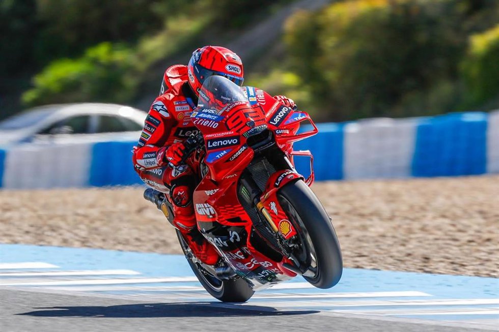 El piloto español Marc Márquez durante el test de MotoGP en el Circuito Jerez-Ángel Nieto