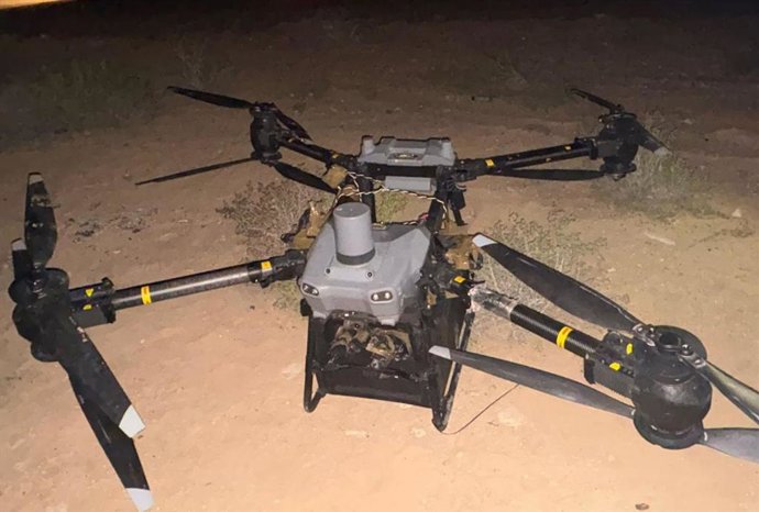 Um drone interceptado pelo exército israelense na fronteira com o Egito