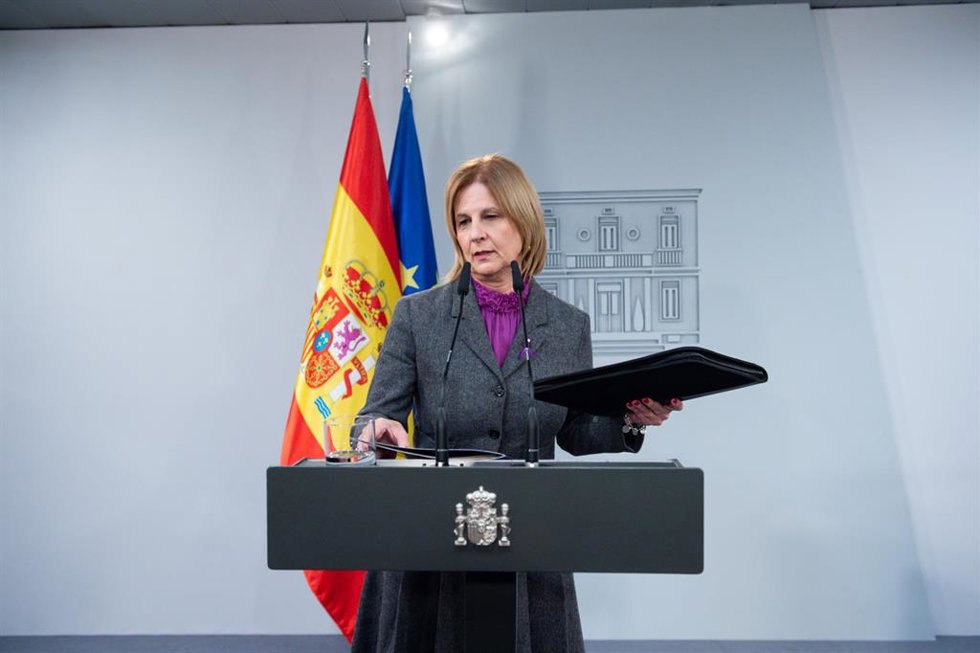 Archivo - La presidenta de la Federación de Municipios y Provincias (FEMP) y alcaldesa de Jerez, María José García- Pelayo, durante una rueda de prensa tras una reunión, en el Complejo de la Moncloa, a 25 de noviembre de 2024, en Madrid (España). 