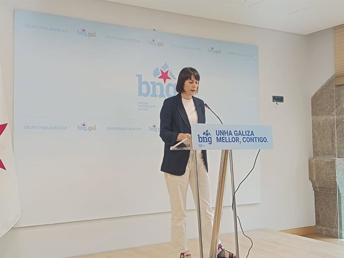 La portavoz nacional del BNG, Ana Pontón, en rueda de prensa