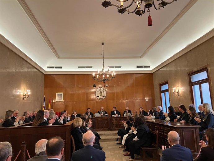 Un momento de la toma de posesión de Fernando Socias como presidente de la Sala de lo Contencioso-Administrativo del TSJIB.