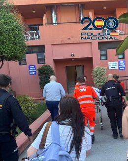 Policía Nacional durante una actución durante el apagón eléctrico