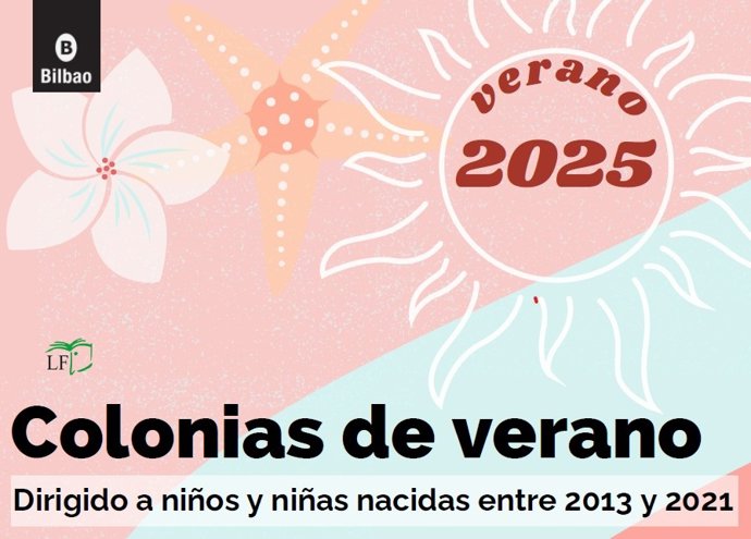 Cartel de las colonias de verano del Ayuntamiento de Bilbao.