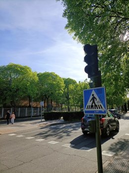 Semáforo de Cáceres sin funcionar por el apagón