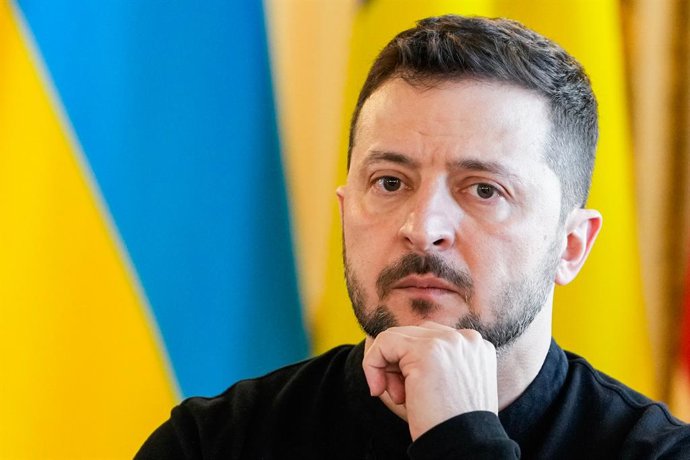 Archivo - Arquivo - O presidente ucraniano Volodimir Zelenski durante uma reunião de cúpula.