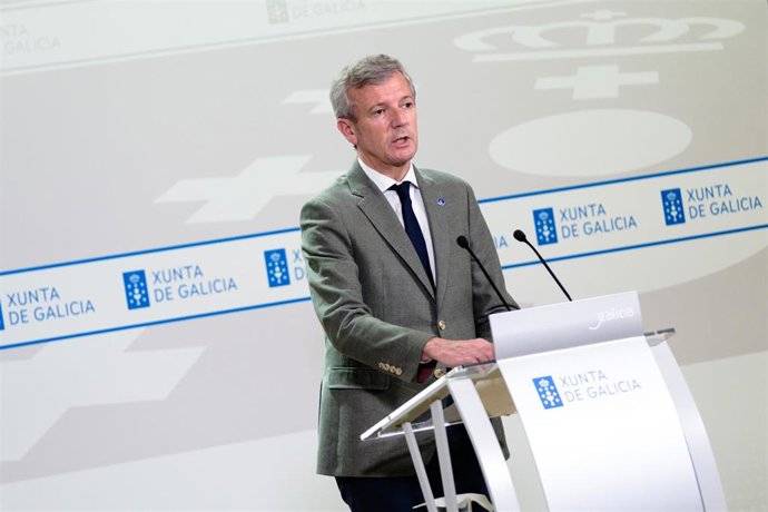 Ou presidente dá Xunta, Alfonso Rueda, comparece para ofrecer vos últimos datos dispoñibles sobre ou apagamento eléctrico. Edificio Administrativo de San Caetano (Santiago de Compostela, 29/04/25.