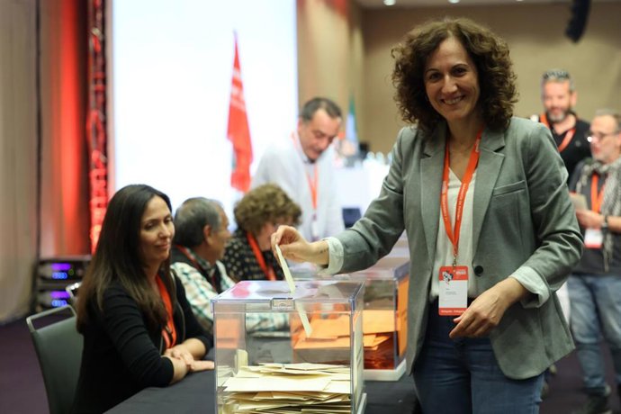 Nuria López Marín durante las votaciones de CCOO-A en el XIV Congreso del sindicato.