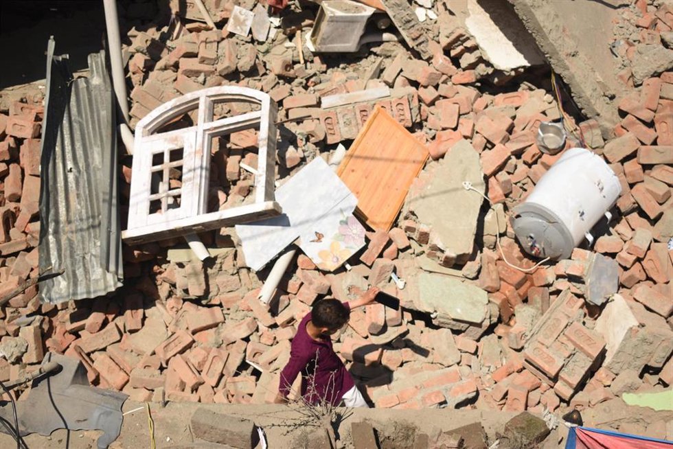 Viviendas de civiles acusados de ser milicianos activos, demolidas por las fuerzas de seguridad en Muran tras el atentado en Pahalgam, Cachemira.