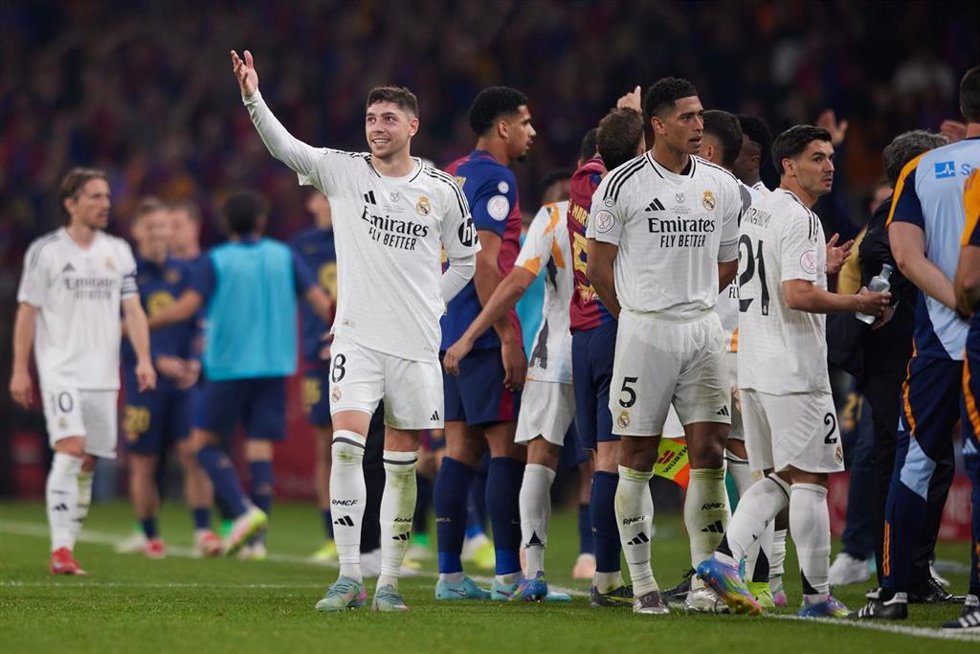 El uruguayo Fede Valverde (Real Madrid), durante la final de la Copa del Rey MAPFRE 2024-2025, ante el FC Barcelona.