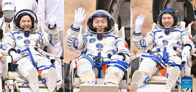 Los astronautas de la misión Shenzhou 19