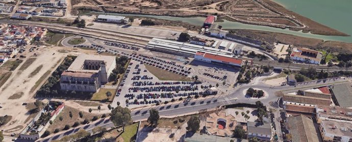 Vista aérea de la estación de tren de El Puerto de Santa María (Cádiz)