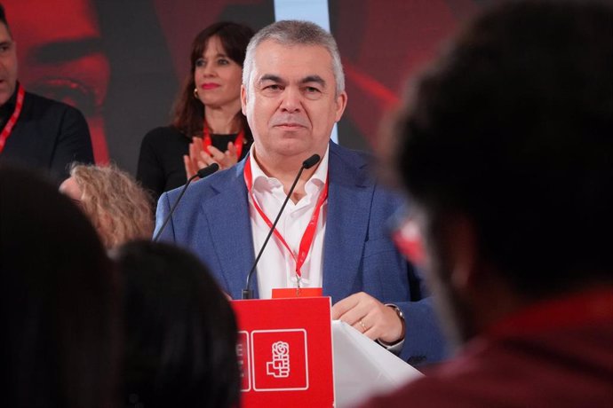 Archivo - El secretario de Organización del PSOE, Santos Cerdán, en un acto de partido.