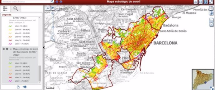 Mapa del soroll d'algunes aglomeracions catalanes