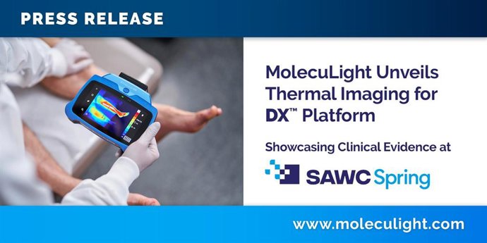 MolecuLight Unveils Thermal Imaging for DX Platform, Delivering Measurement, Bacterial & Thermal Assessment in One Device, and Showcases Clinical Evidence at SAWC Spring (CNW Group/MolecuLight)