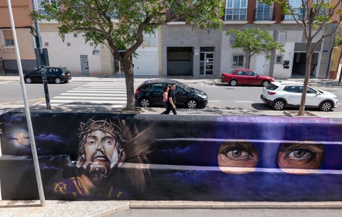 El grafiti mural ubicado en Santa Lucía y dedicado al Jesús Nazareno, candidato a mejor obra urbana internacional