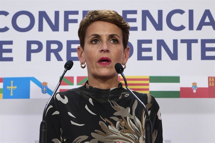 Archivo - La presidenta de Navarra, María Chivite.