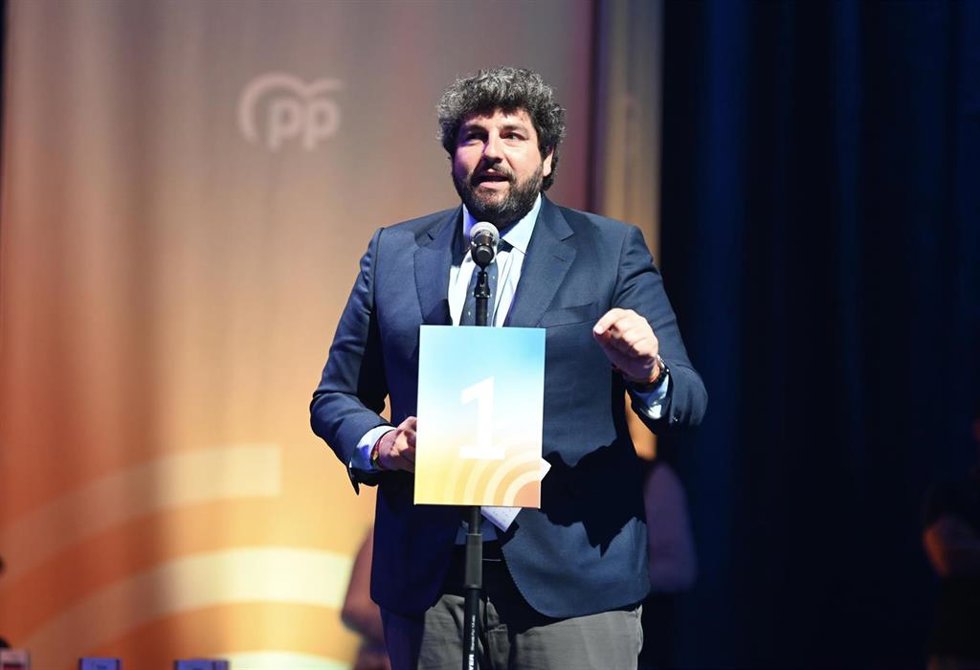 Archivo - El presidente de la Región de Murcia, Fernando López Miras, durante su intervención en el Congreso del EPP