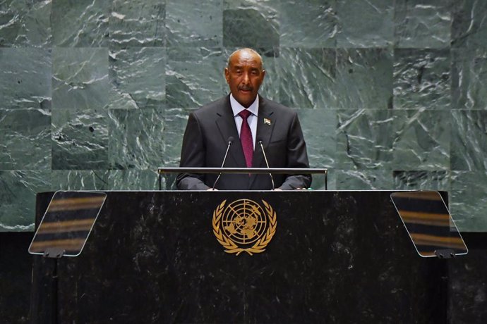 Archivo - UNITED NATIONS, Sept. 27, 2024  -- Chairman of Sudan's Sovereignty Council Abdel Fattah Al-Burhan delivers a speech during the General Debate of the 79th session of the United Nations General Assembly (UNGA) at the UN headquarters in New York, S