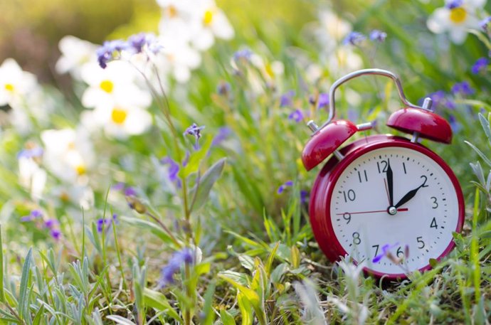 Archivo - Reloj en primavera.