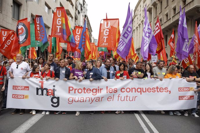 Cabecera de la manifestación en la que Gil ha participado