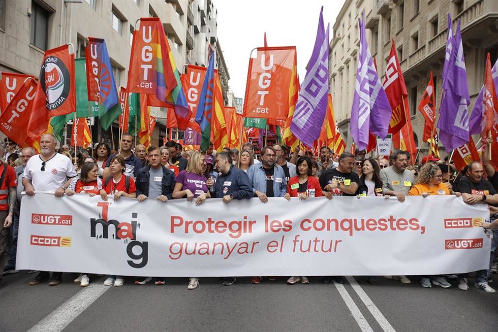 Cabecera de la manifestación en la que Gil ha participado