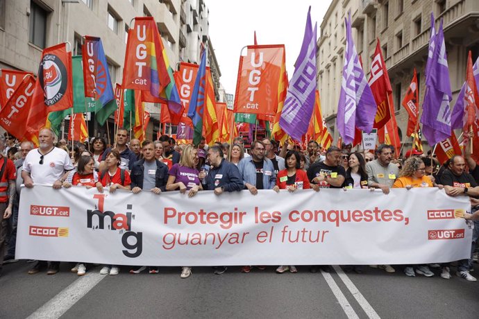 Capçalera de la manifestació en què Gil ha participat
