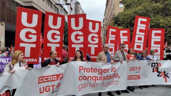 Manifestación de UGT y CCOO.