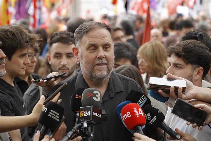 Junqueras durante sus declaraciones