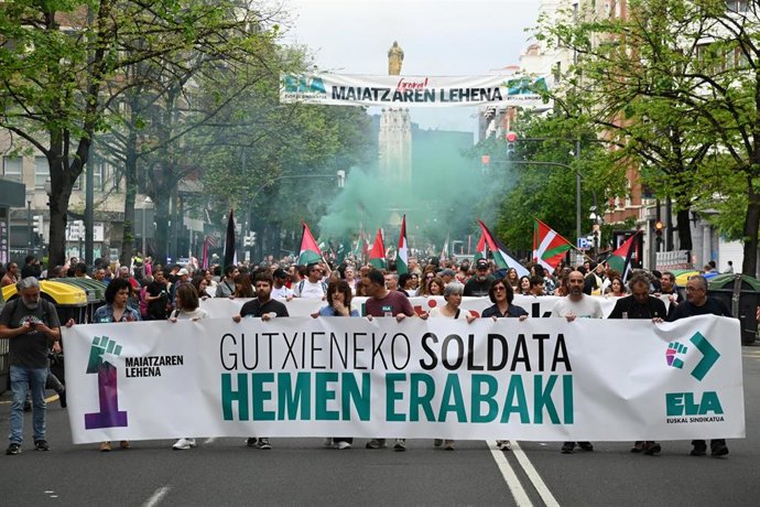 Manifestación de ELA en el Primero de Mayo en Bilbao